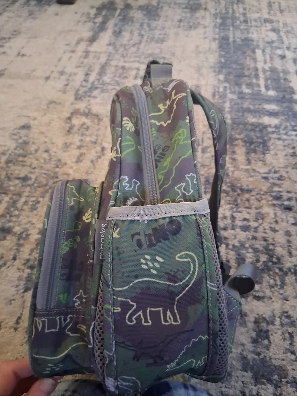 Kids Green Dinosaur Print Backpack with Padded Straps